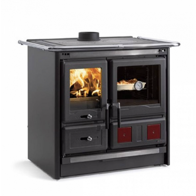 21a.png Cocina de Leña Rosa L Negro Antracita 10kW - Imagen 1