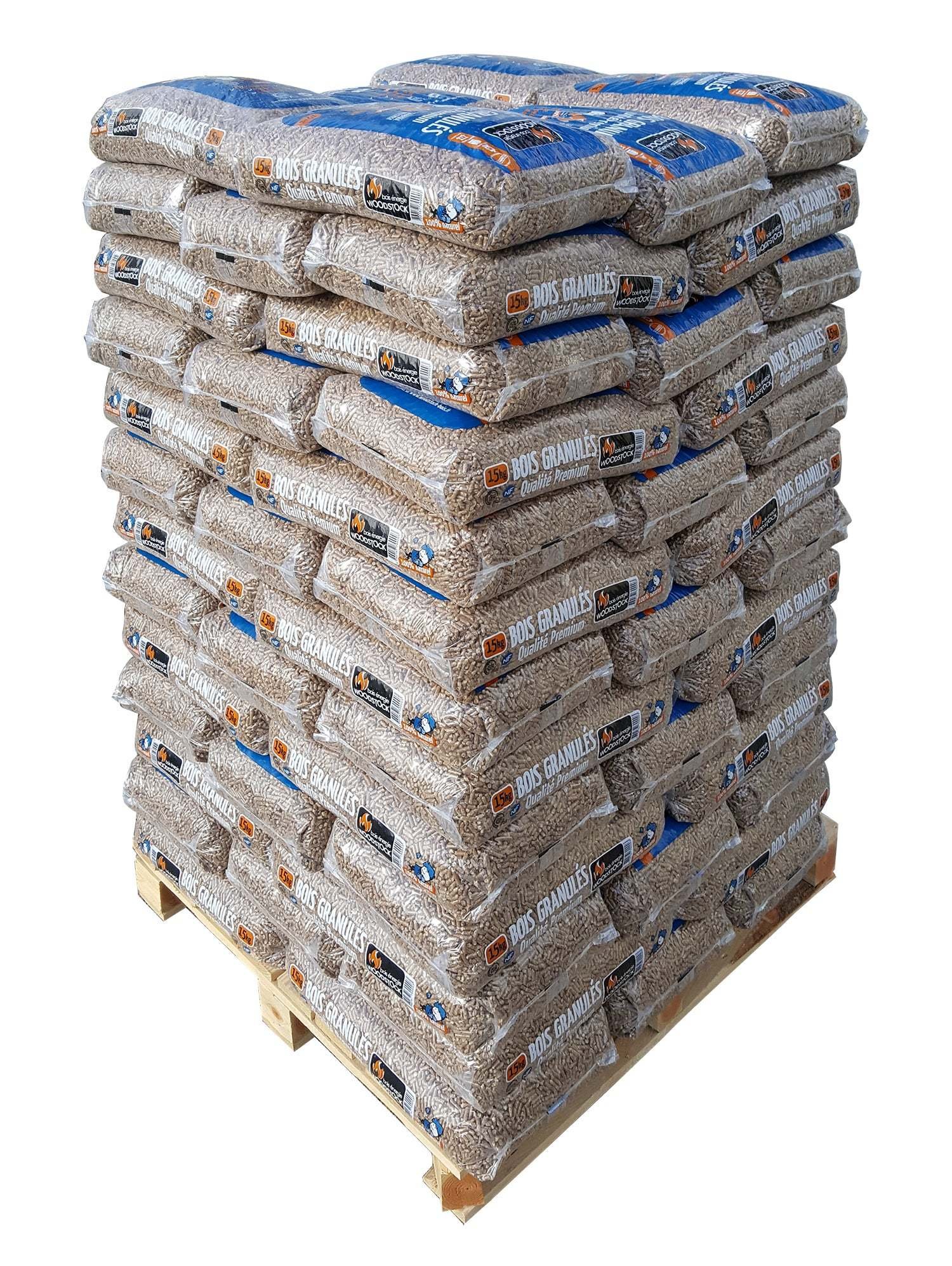 yHyd66.jpg Palé de pellets Woodstock Premium con sacos de 15 kg